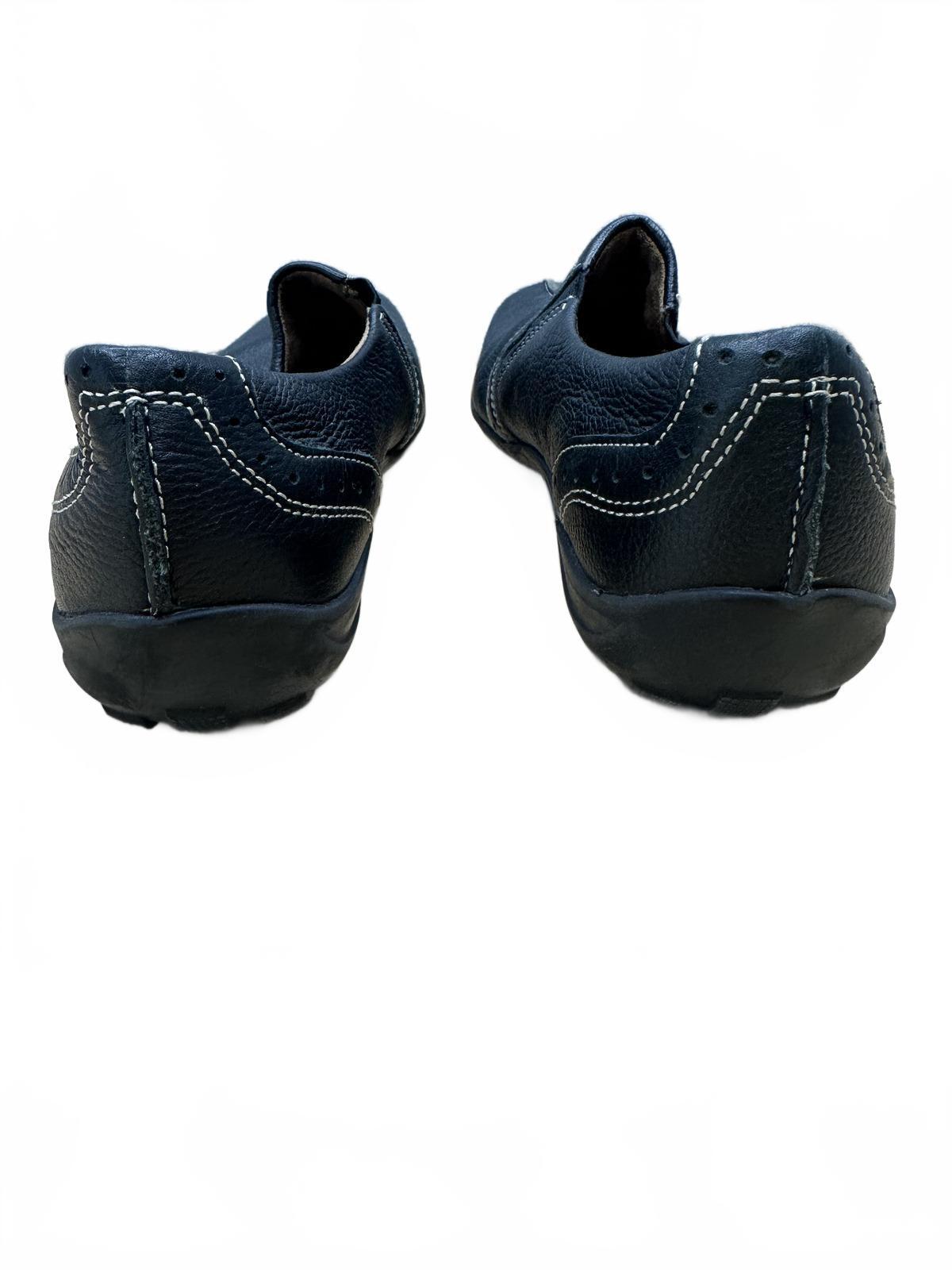 Natural Soul Black Leather Slip On Shoes Casual Loafers