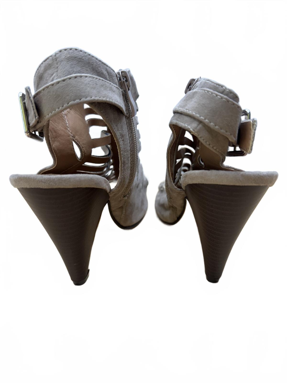 Rue21 Taupe Cutout Heeled Sandals Stylish Open Toe Mid Heel