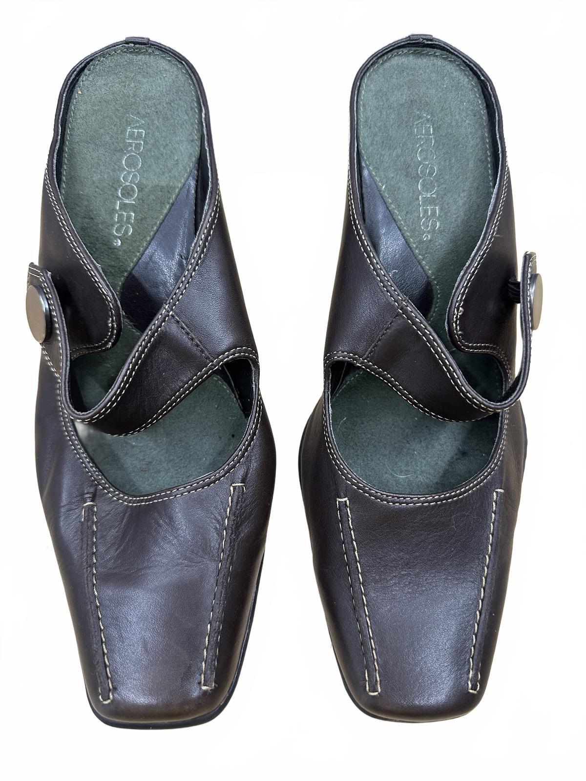 Aerosoles Brown Heeled Mules with Strap