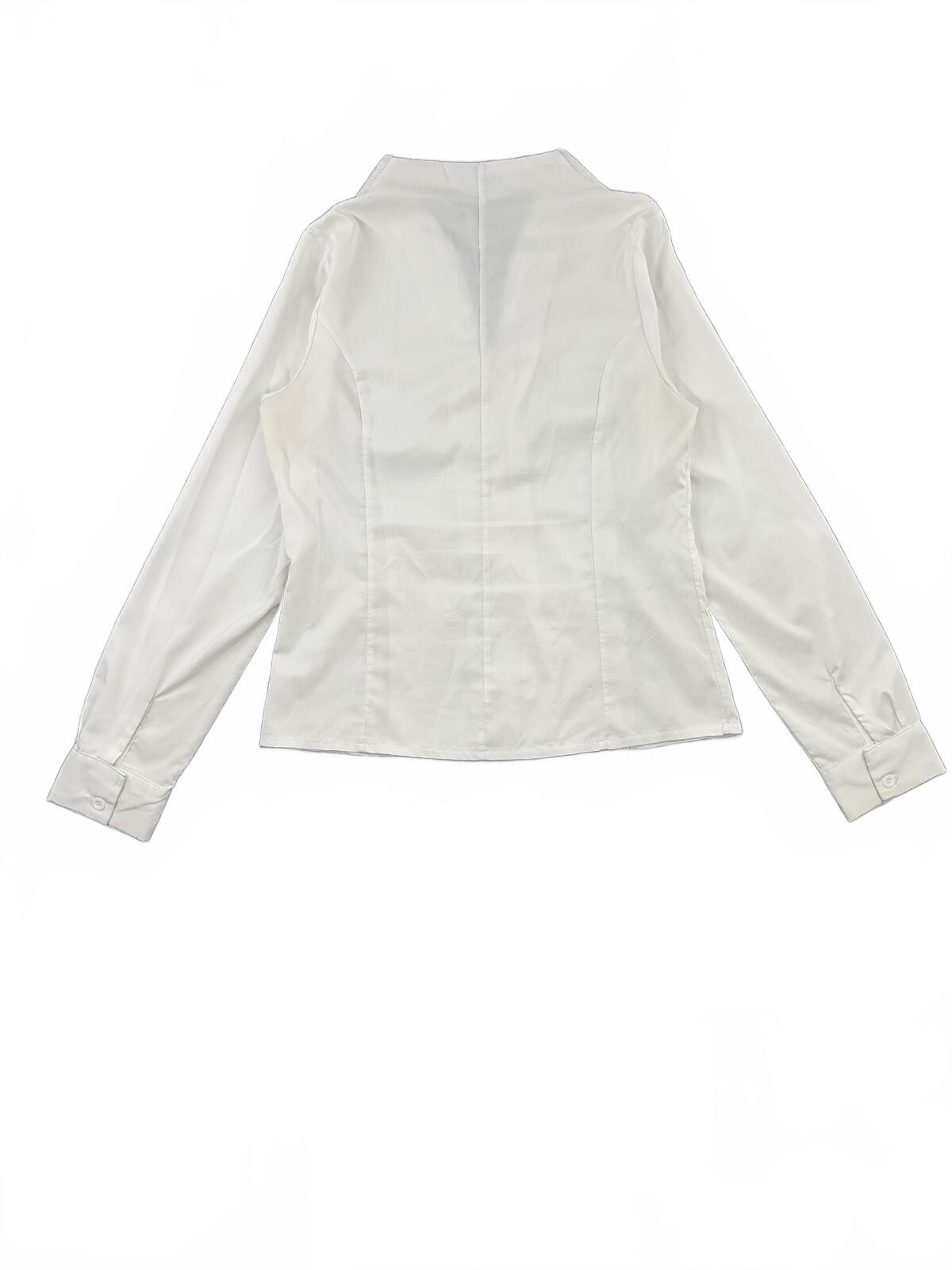 Misslook White Structured Jacket Minimalist Y2K Office Casual Zip Front