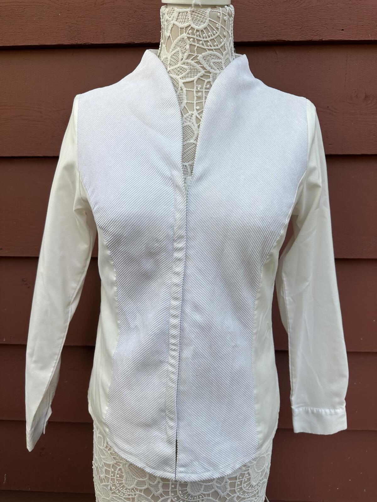 Misslook White Structured Jacket Minimalist Y2K Office Casual Zip Front