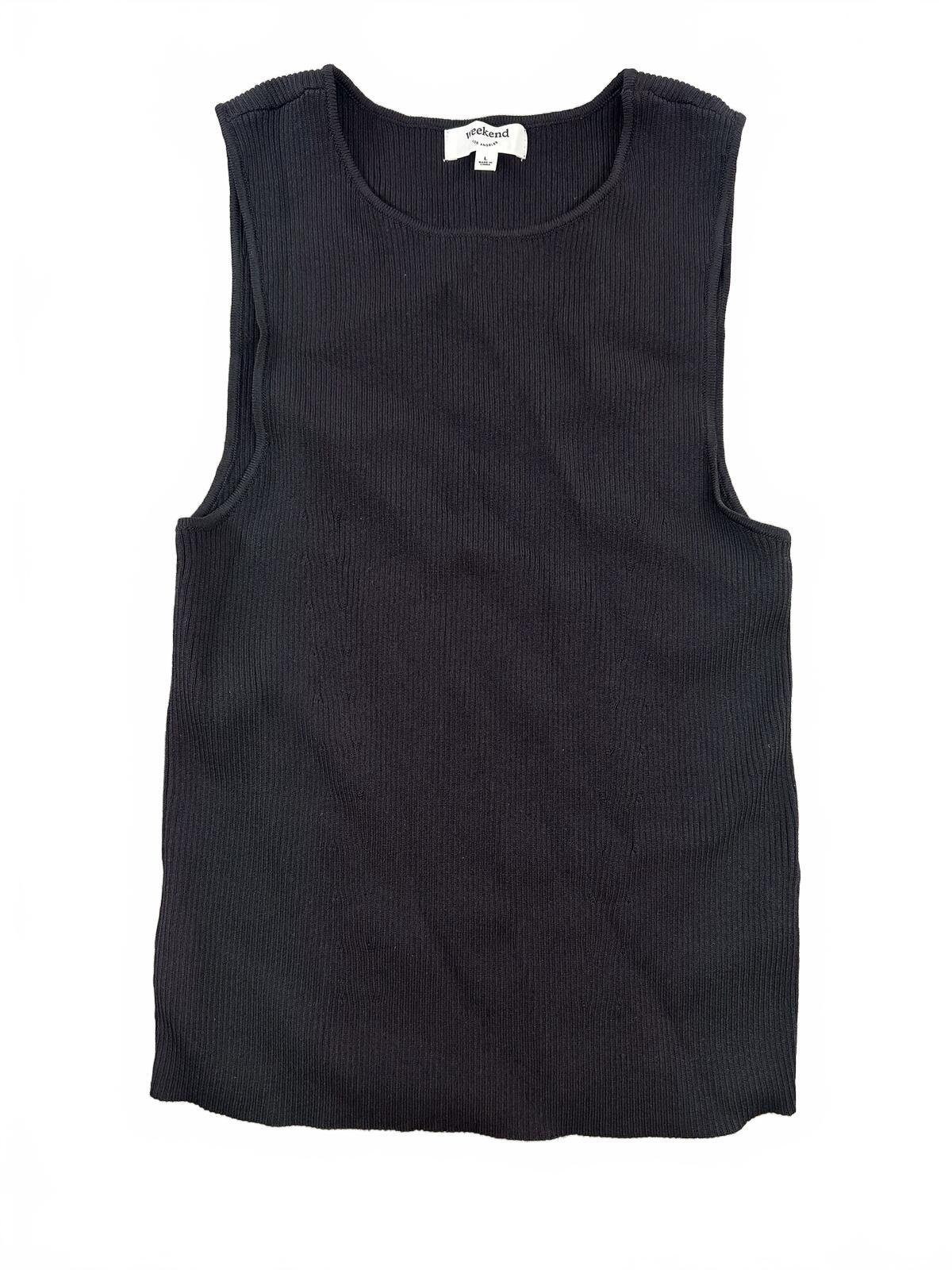 Weekend Los Angeles Black Ribbed Sleeveless Tank Top