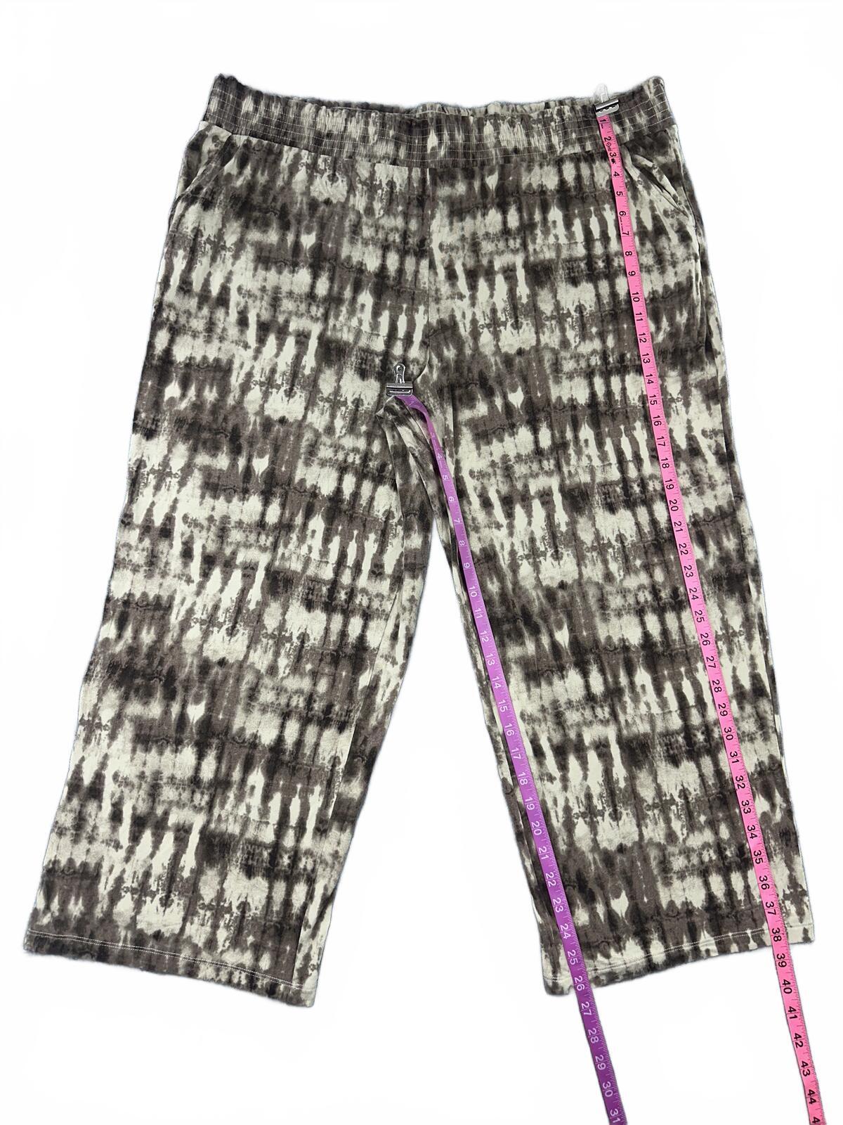 d&co Beach Y2K Tie Dye Cropped Capri Pants Boho Summer Resortwear