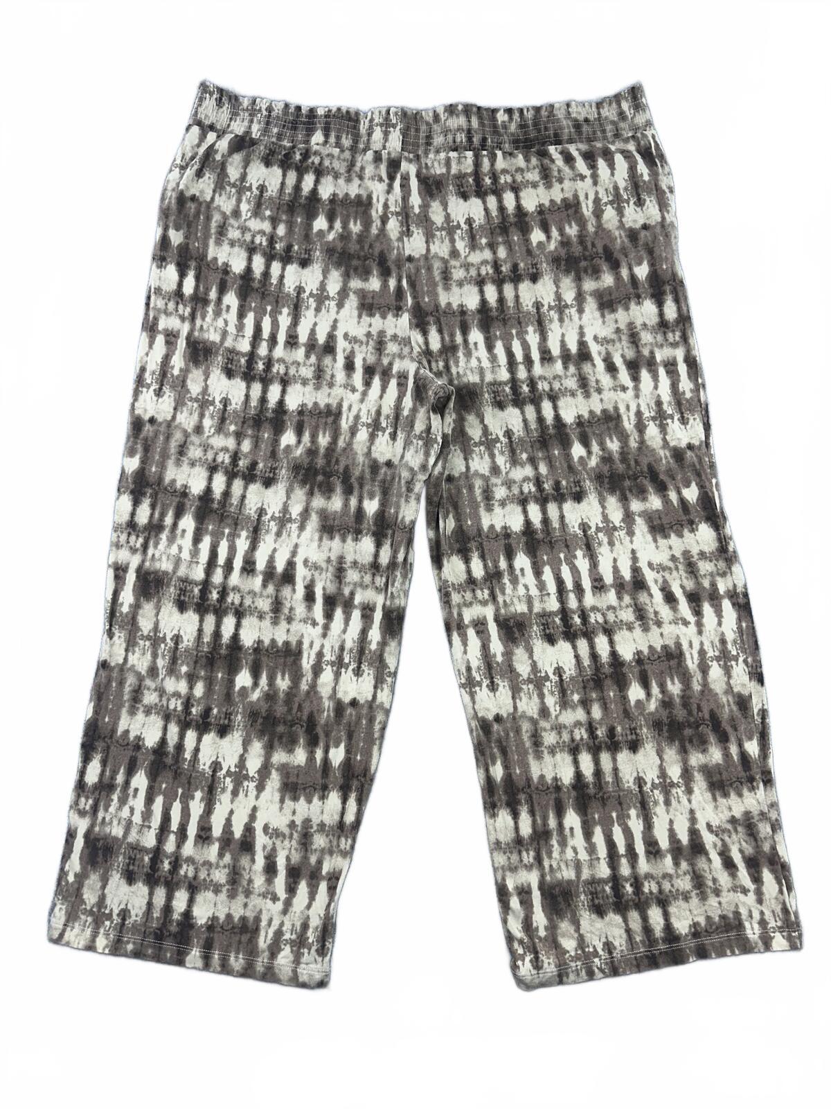d&co Beach Y2K Tie Dye Cropped Capri Pants Boho Summer Resortwear
