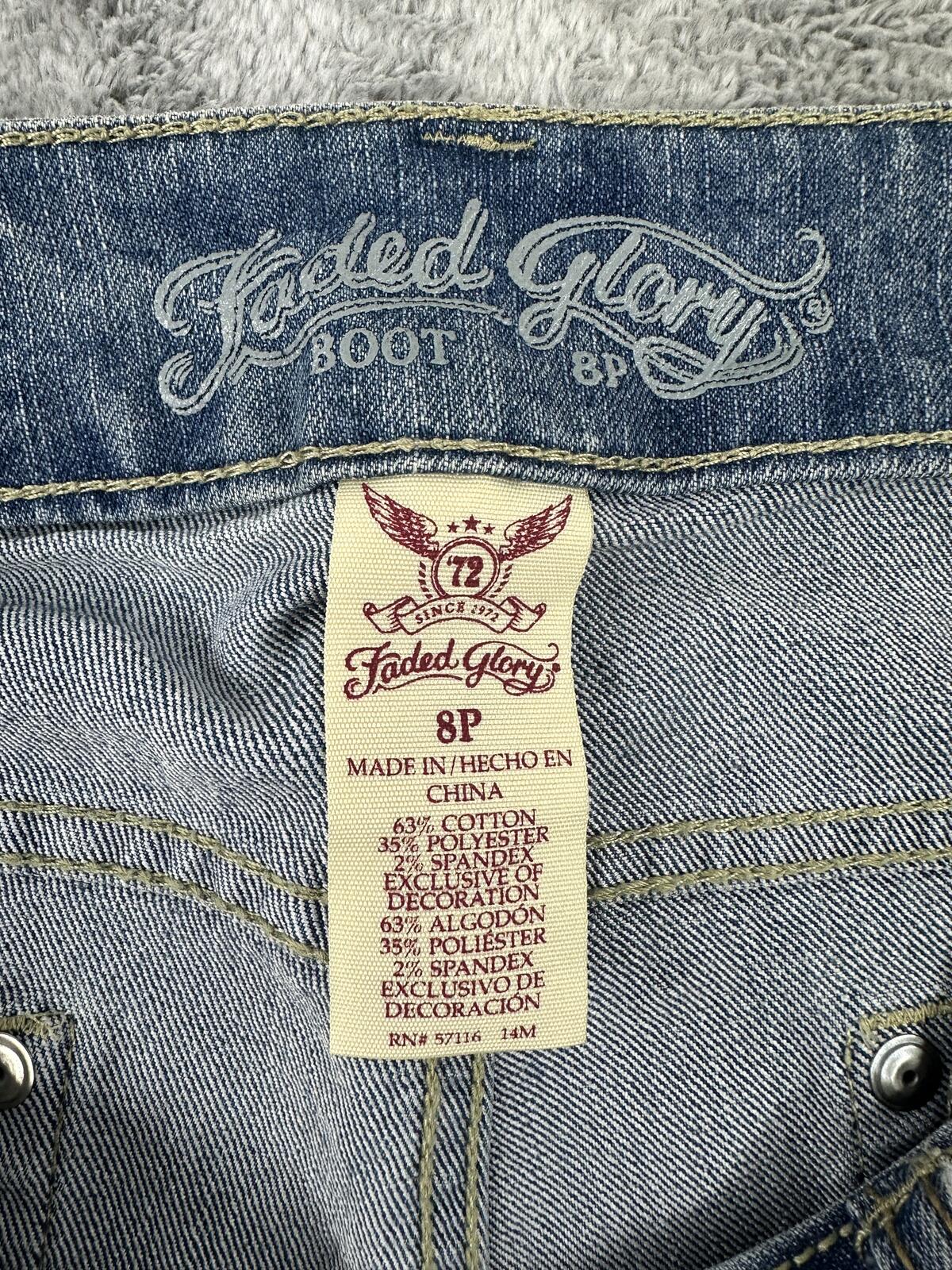 Faded Glory Boot Cut Denim Jeans Y2K Vintage Inspired Flared Leg