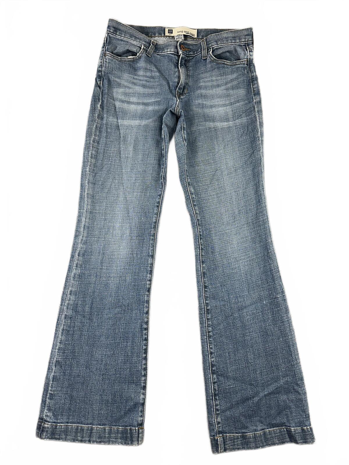 Gap Long and Lean Stretch Bootcut Jeans Blue Denim Y2K