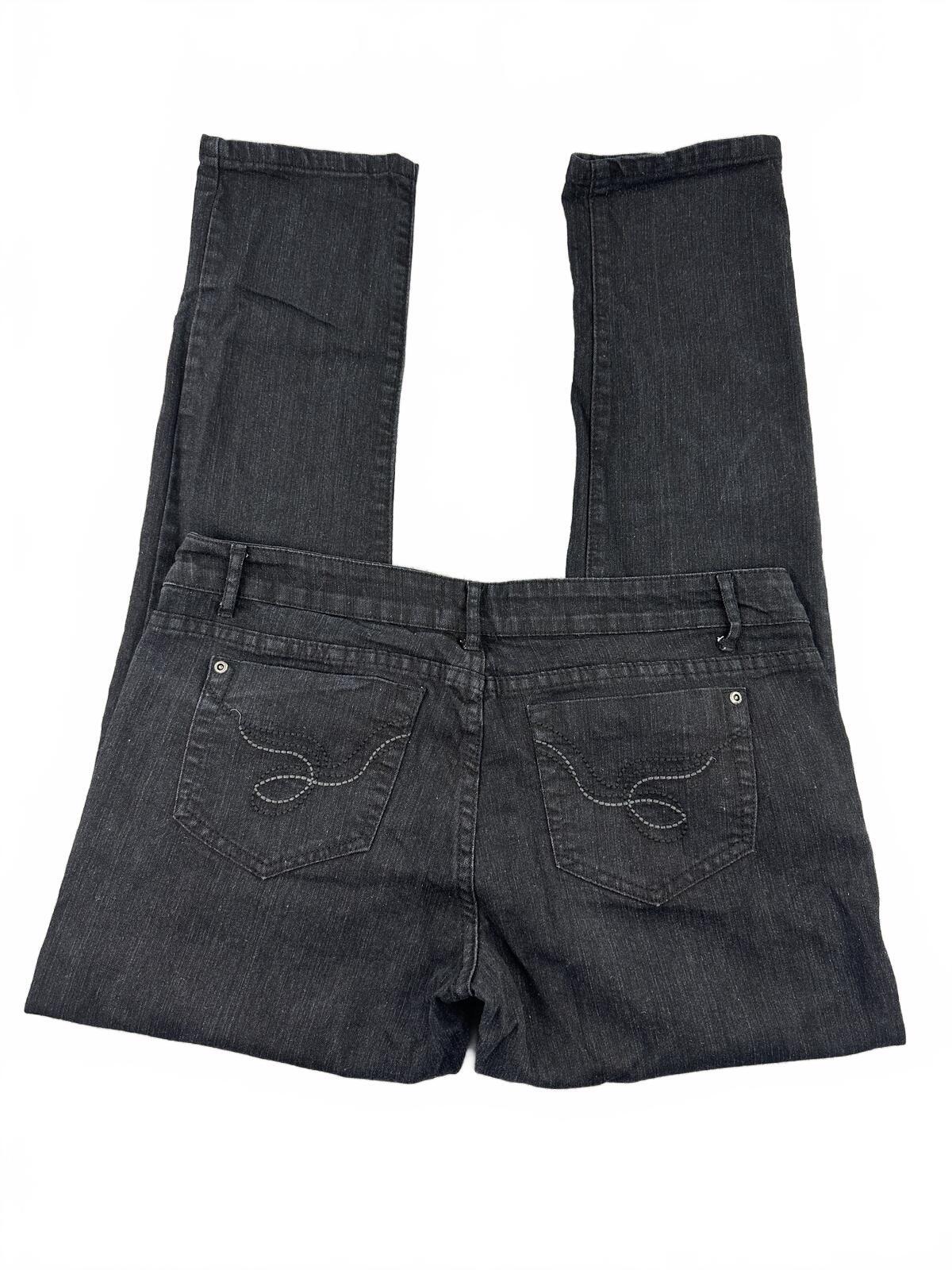 Dots Fashion Black Stretch Denim Jeans Classic Straight Leg Y2K