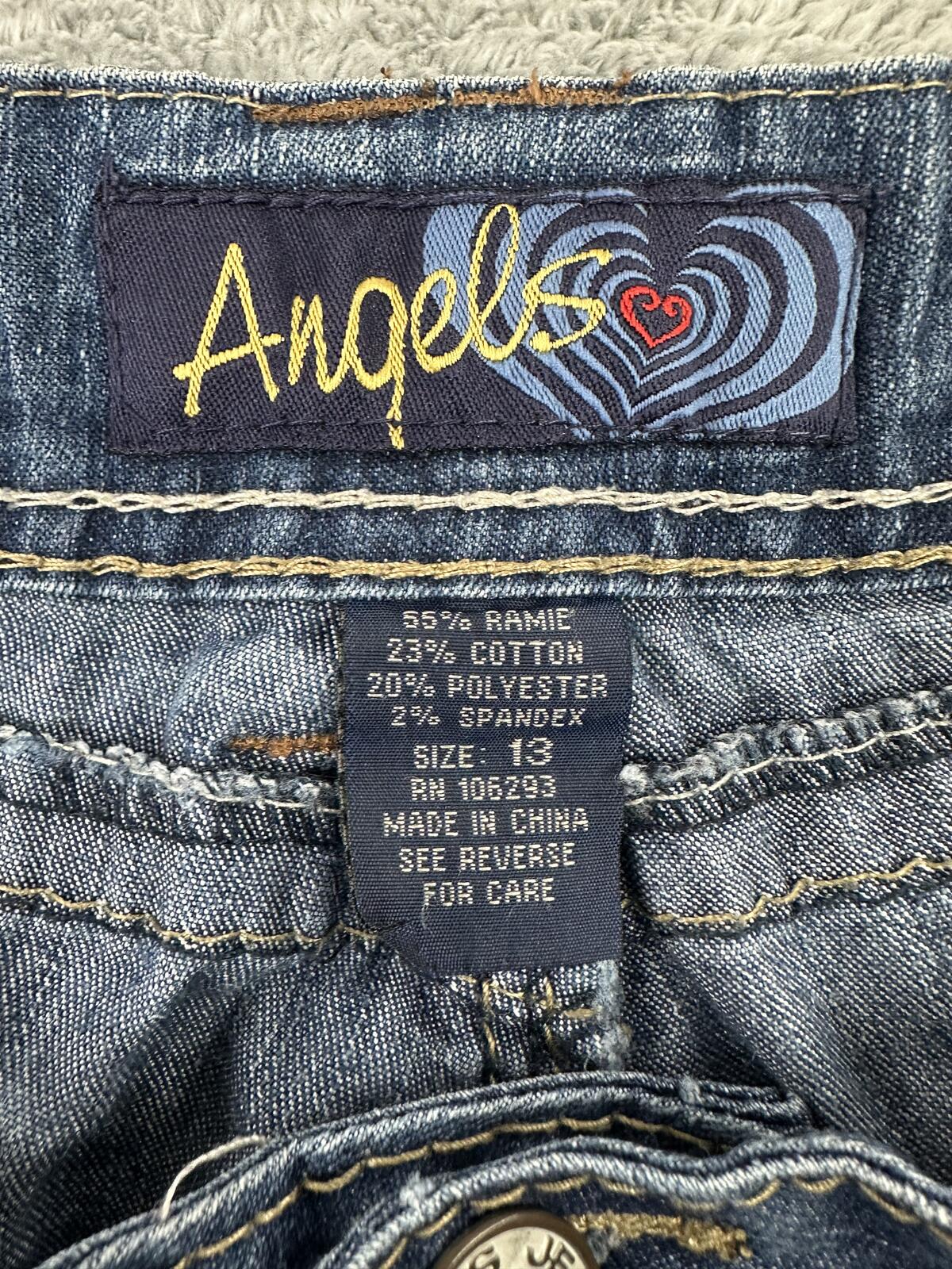 Angels Y2K Vintage Wash Denim Jeans Classic Five Pocket