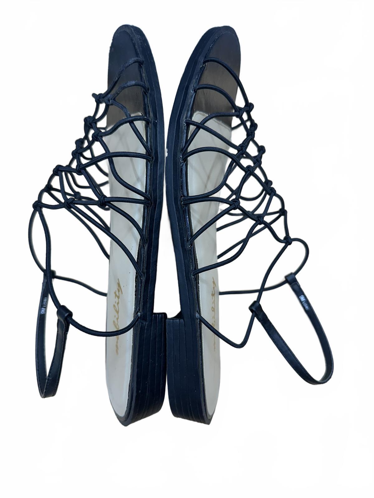Mobility Black Strappy Flat Sandals