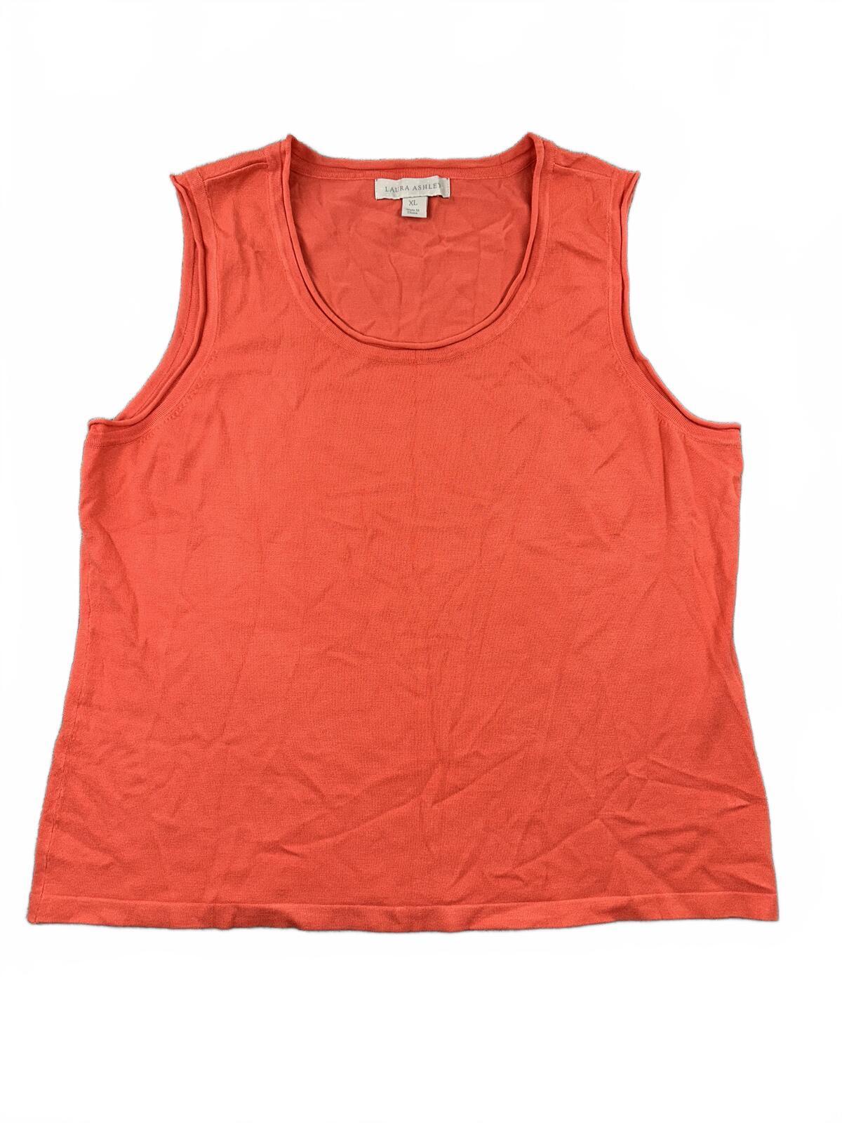 NWT Laura Ashley Orange Sleeveless Tank Top Y2K Minimalist Summer