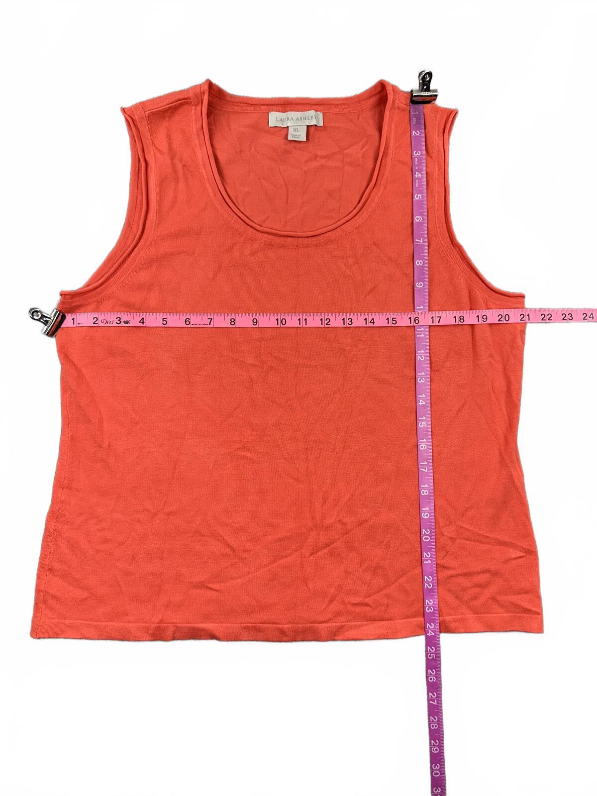 NWT Laura Ashley Orange Sleeveless Tank Top Y2K Minimalist Summer