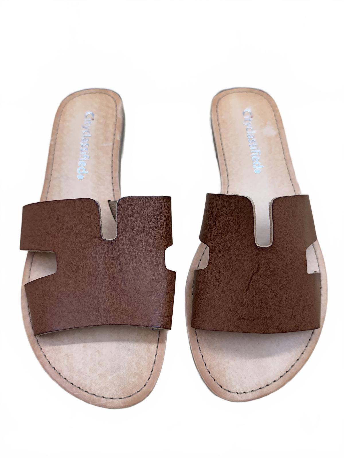 Cityclassified Brown Slide Sandals Minimalist Casual