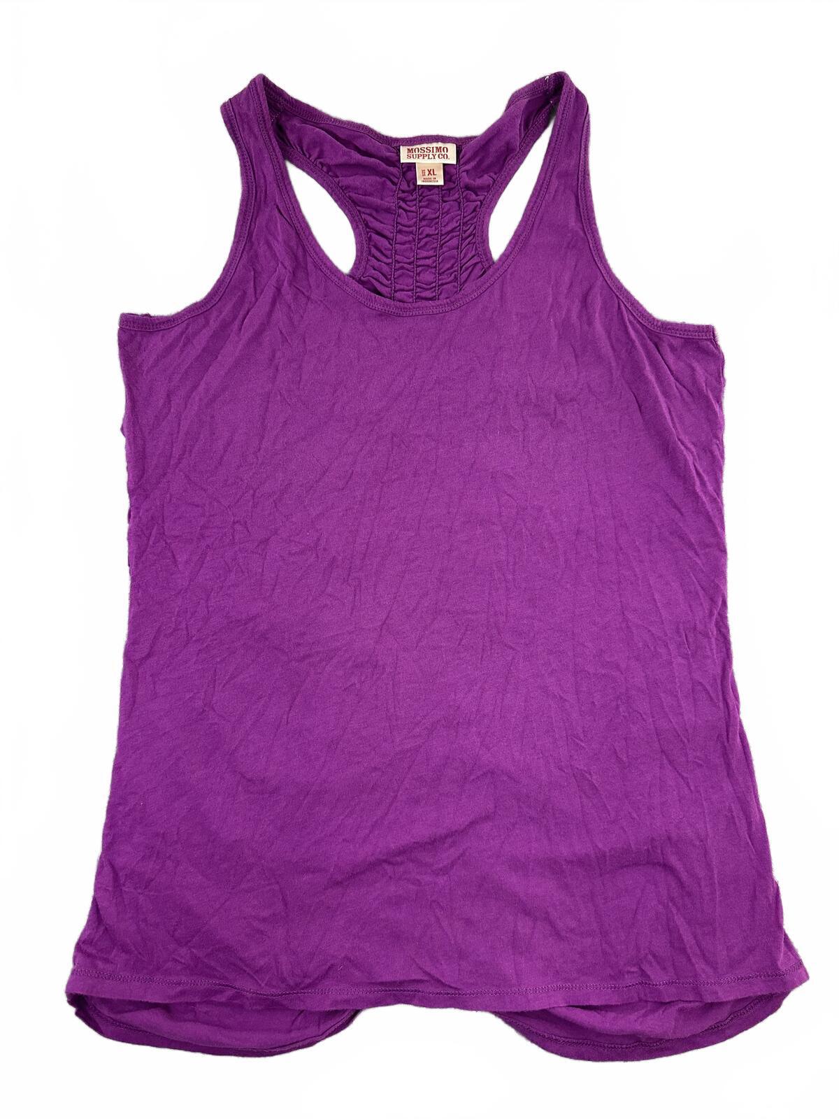 Mossimo Supply Co. Purple Ruched Racerback Tank Top Y2K Athleisure