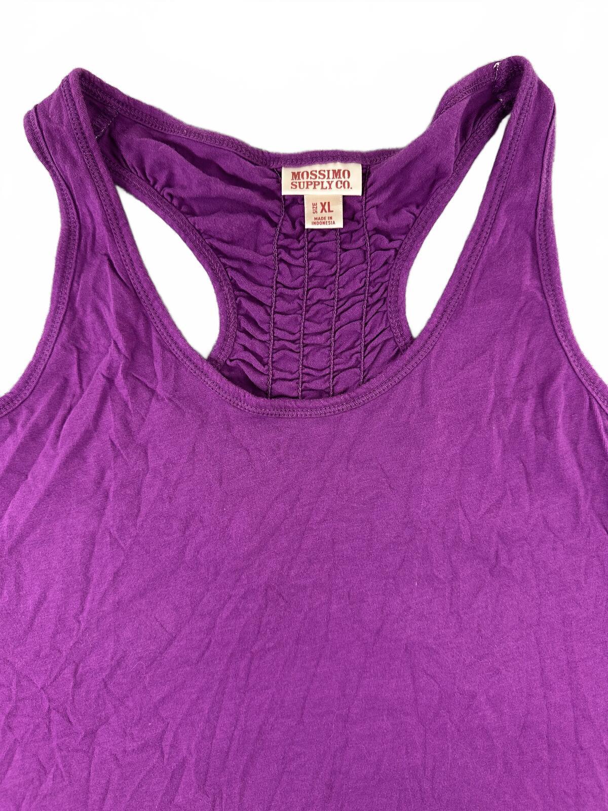 Mossimo Supply Co. Purple Ruched Racerback Tank Top Y2K Athleisure