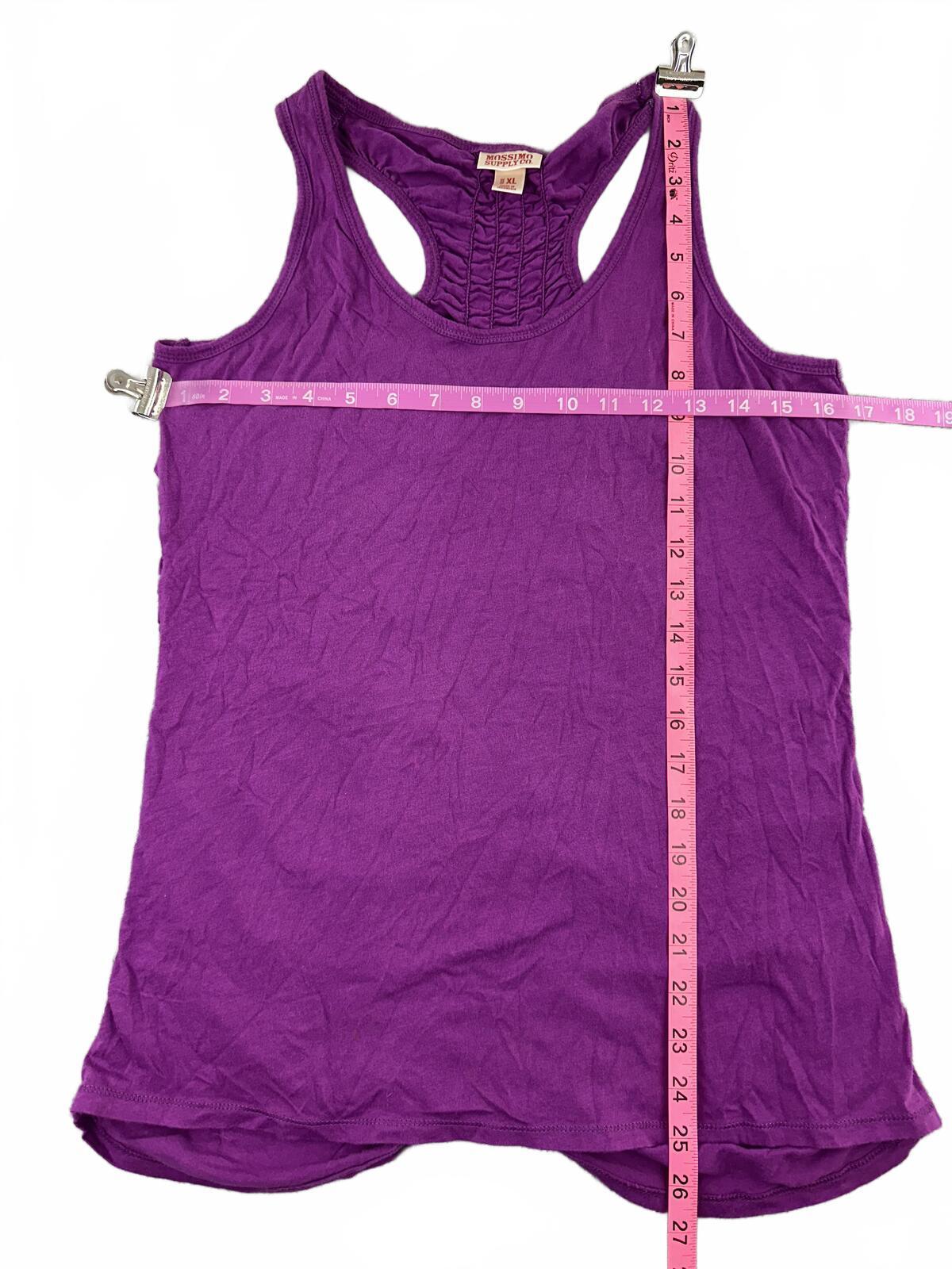 Mossimo Supply Co. Purple Ruched Racerback Tank Top Y2K Athleisure