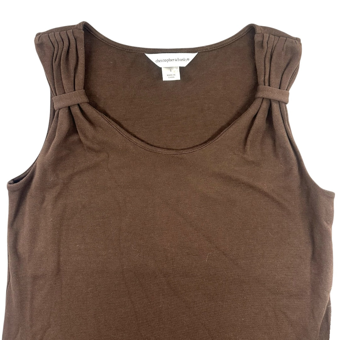 Christopher & Banks Dark Brown Sleeveless Tank Top