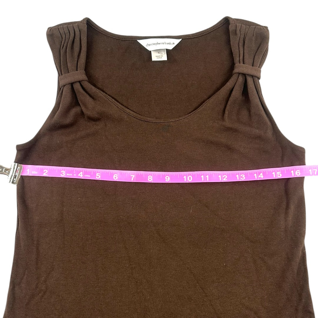 Christopher & Banks Dark Brown Sleeveless Tank Top