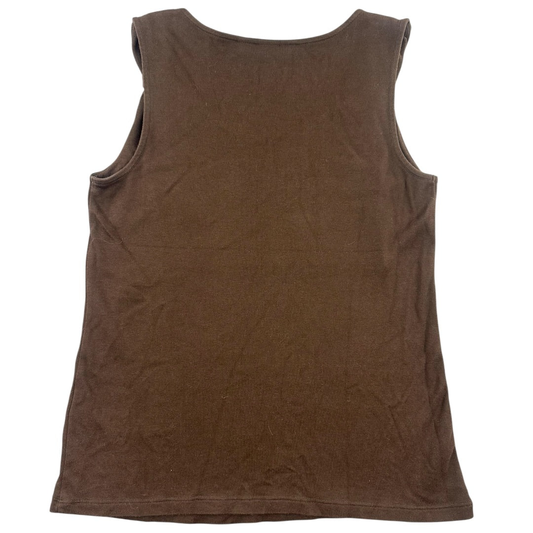 Christopher & Banks Dark Brown Sleeveless Tank Top