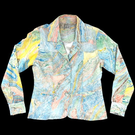 Parsley & Sage Marbled Button Down Jacket