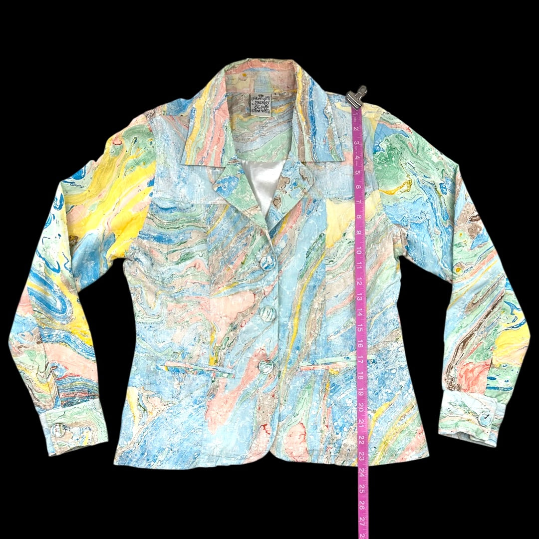 Parsley & Sage Marbled Button Down Jacket