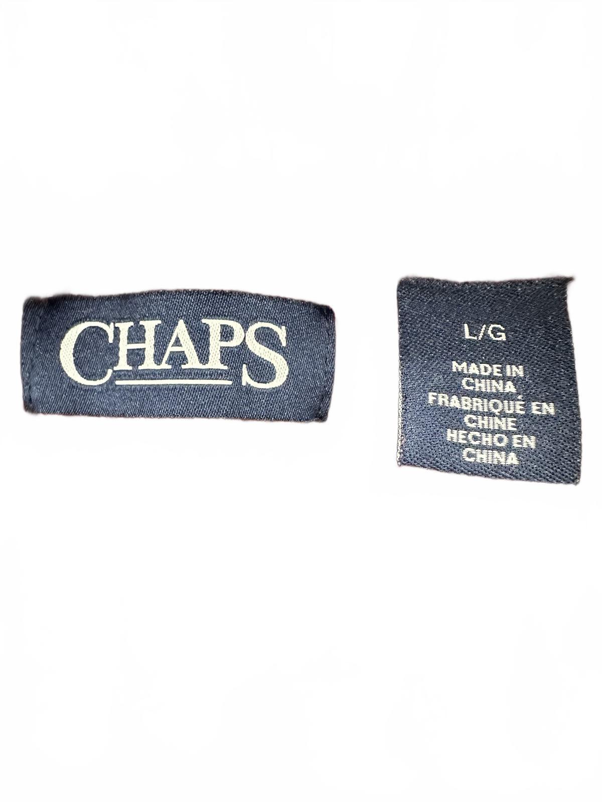 Chaps Quarter Zip Sweater Burgundy Striped Classic