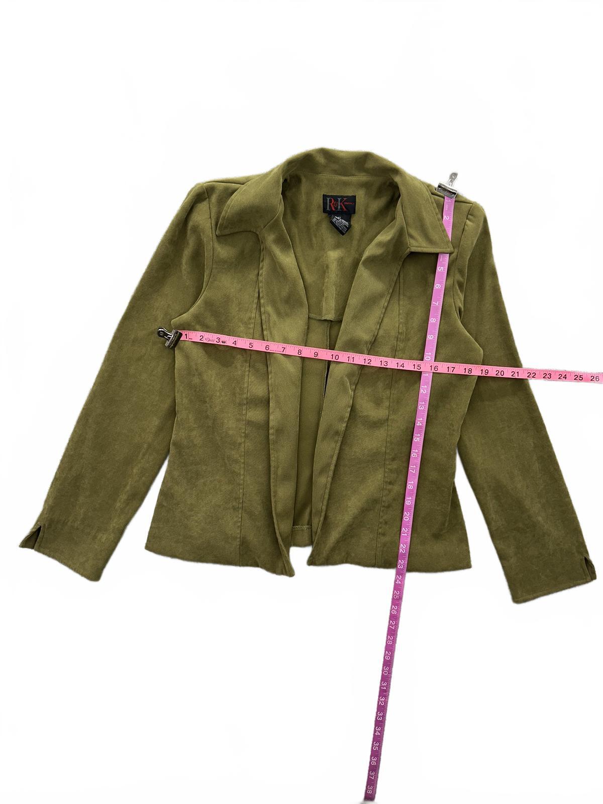 R&K Originals Olive Green Suede Two Piece Suit Set Jacket and Tank Top