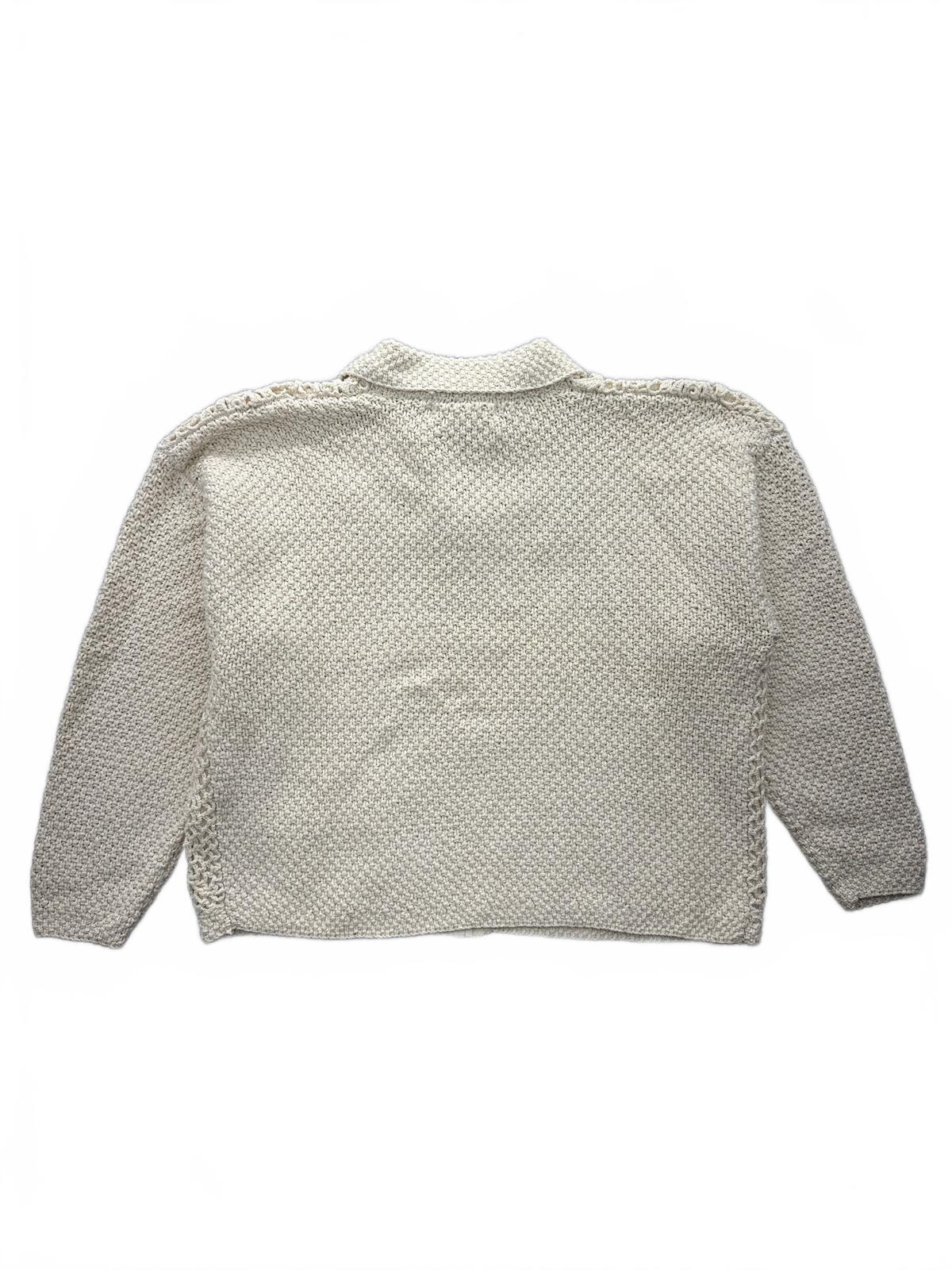 NWT Michael Seroy Vintage Crochet Knit Cardigan Sweater Cream