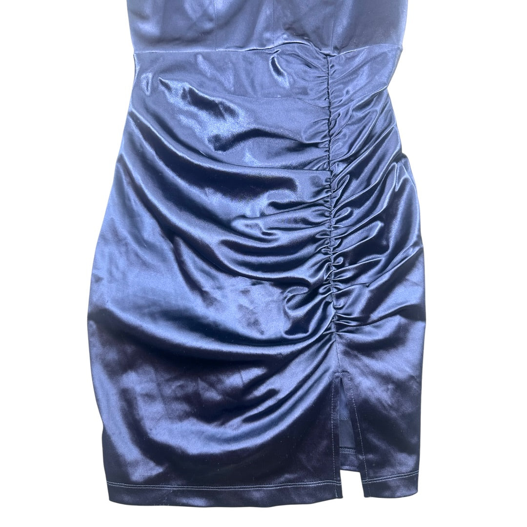 Emerald Sundae Navy Blue Satin Mini Dress