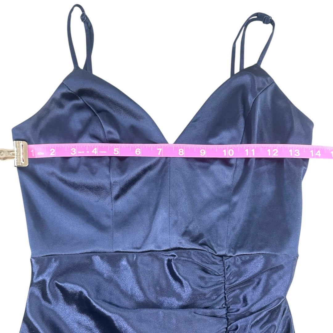 Emerald Sundae Navy Blue Satin Mini Dress