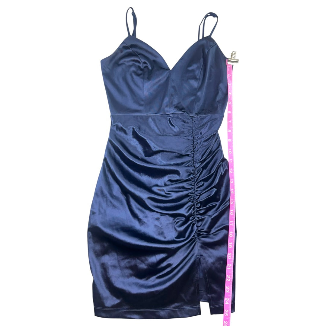 Emerald Sundae Navy Blue Satin Mini Dress