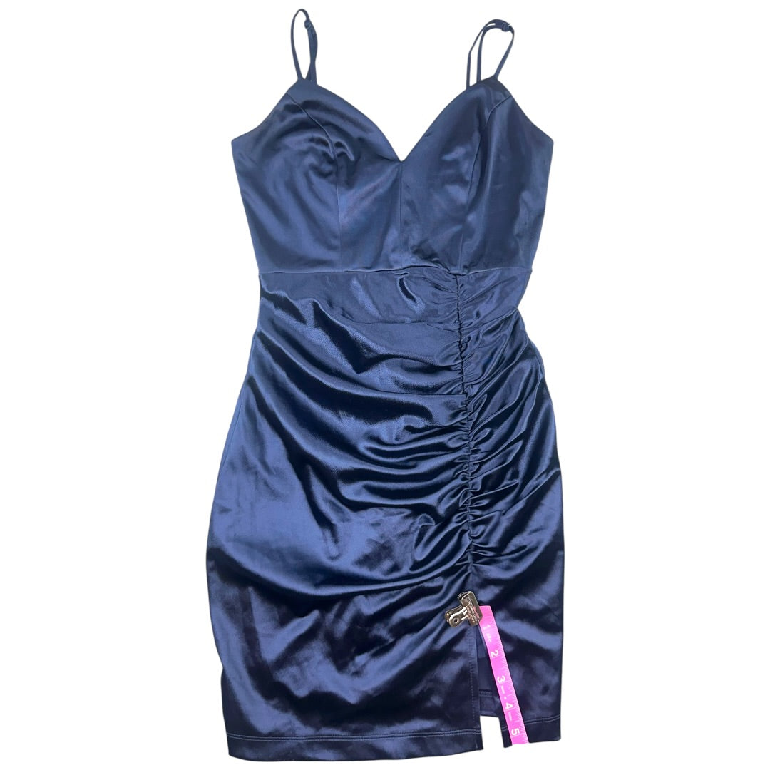 Emerald Sundae Navy Blue Satin Mini Dress
