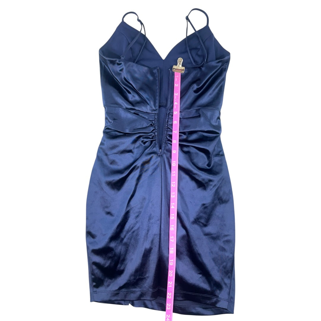Emerald Sundae Navy Blue Satin Mini Dress