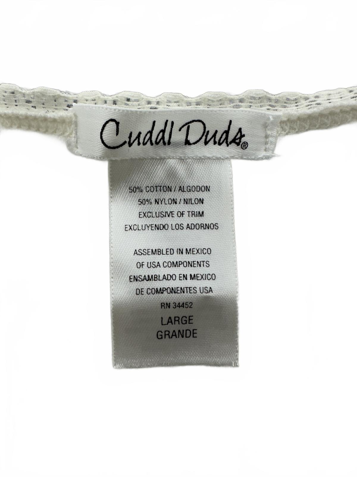 Cuddl Duds Cream Long Sleeve Thermal Top with Lace Trim