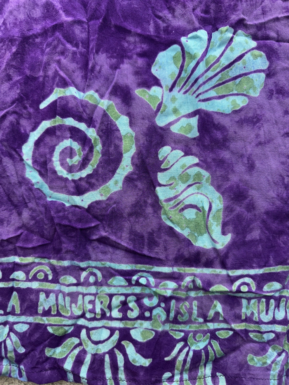 Isla Mujeres Purple Sleeveless Tropical Print Top