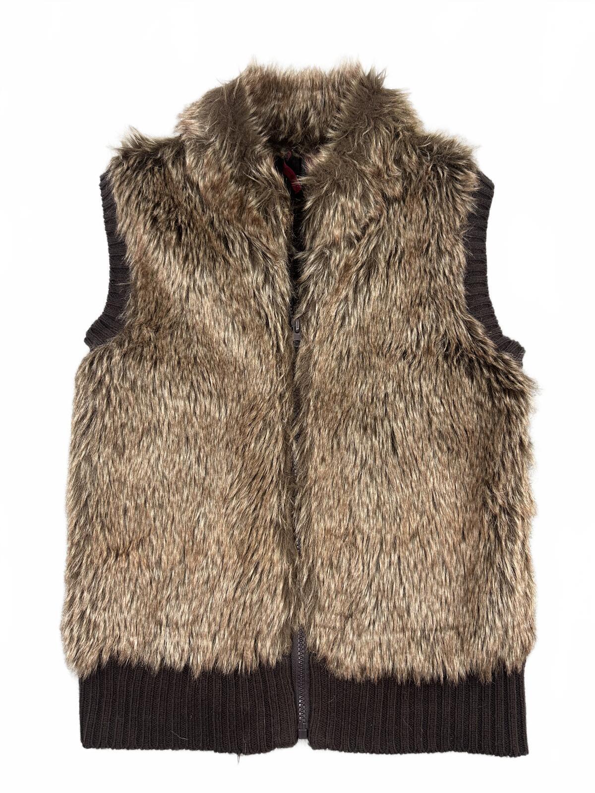 Heart N Crush Faux Fur Vest Y2K Fairycore Boho Shaggy Layering Piece