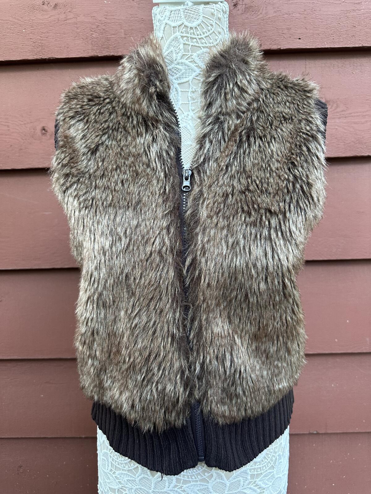 Heart N Crush Faux Fur Vest Y2K Fairycore Boho Shaggy Layering Piece