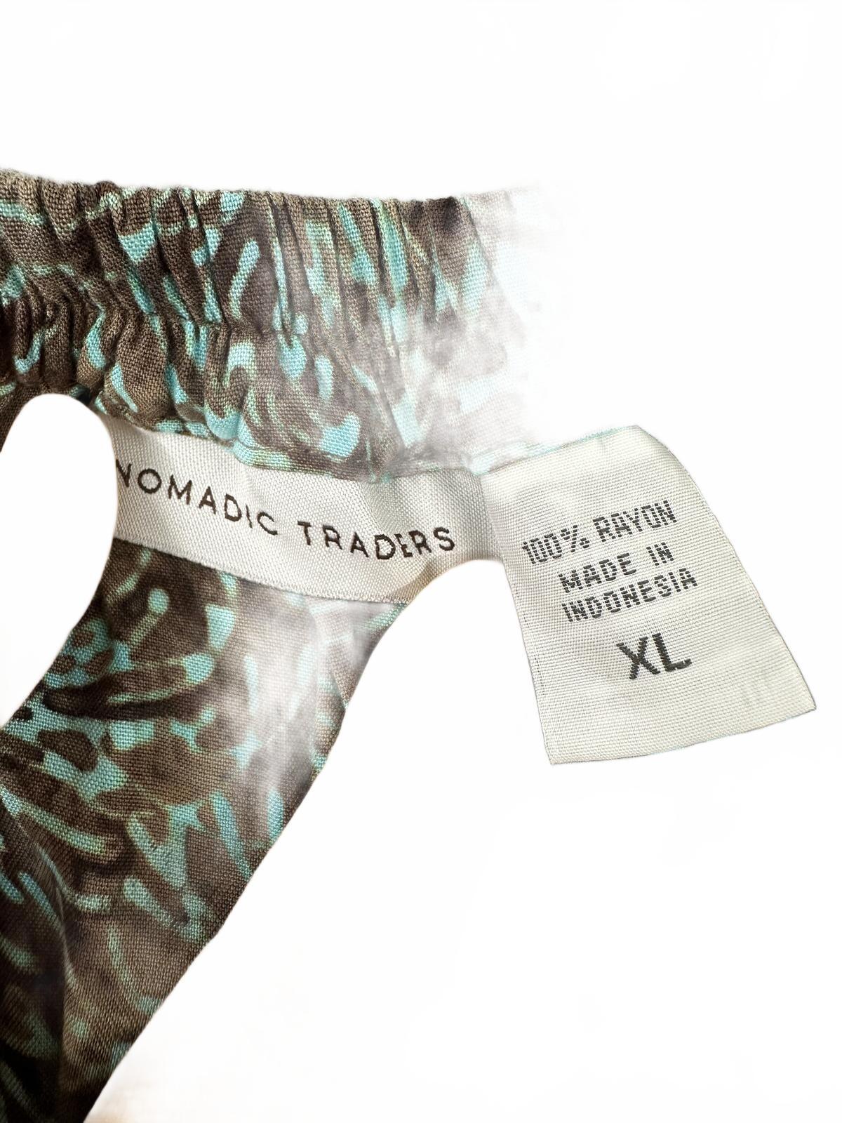 Nomadic Traders Y2K Bohemian Floral Mini Skirt in Brown and Turquoise