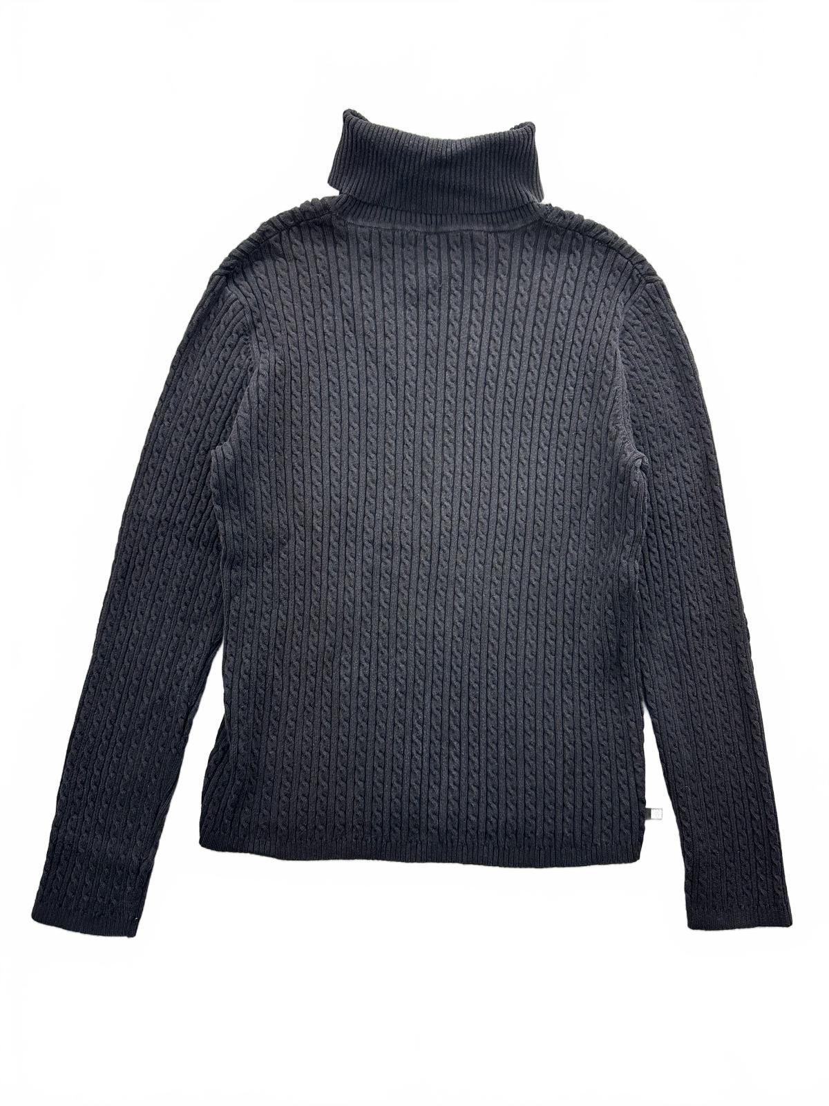 Anne Klein Black Cable Knit Turtleneck Sweater
