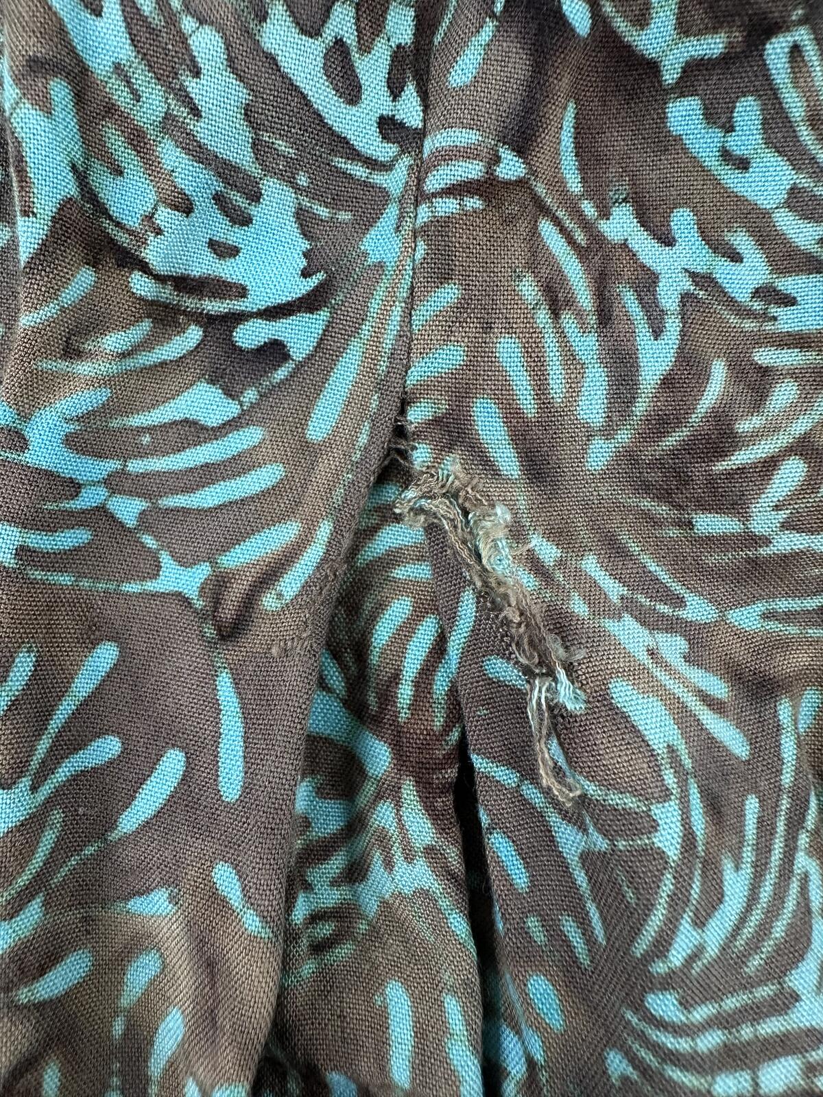 Nomadic Traders Y2K Bohemian Floral Mini Skirt in Brown and Turquoise