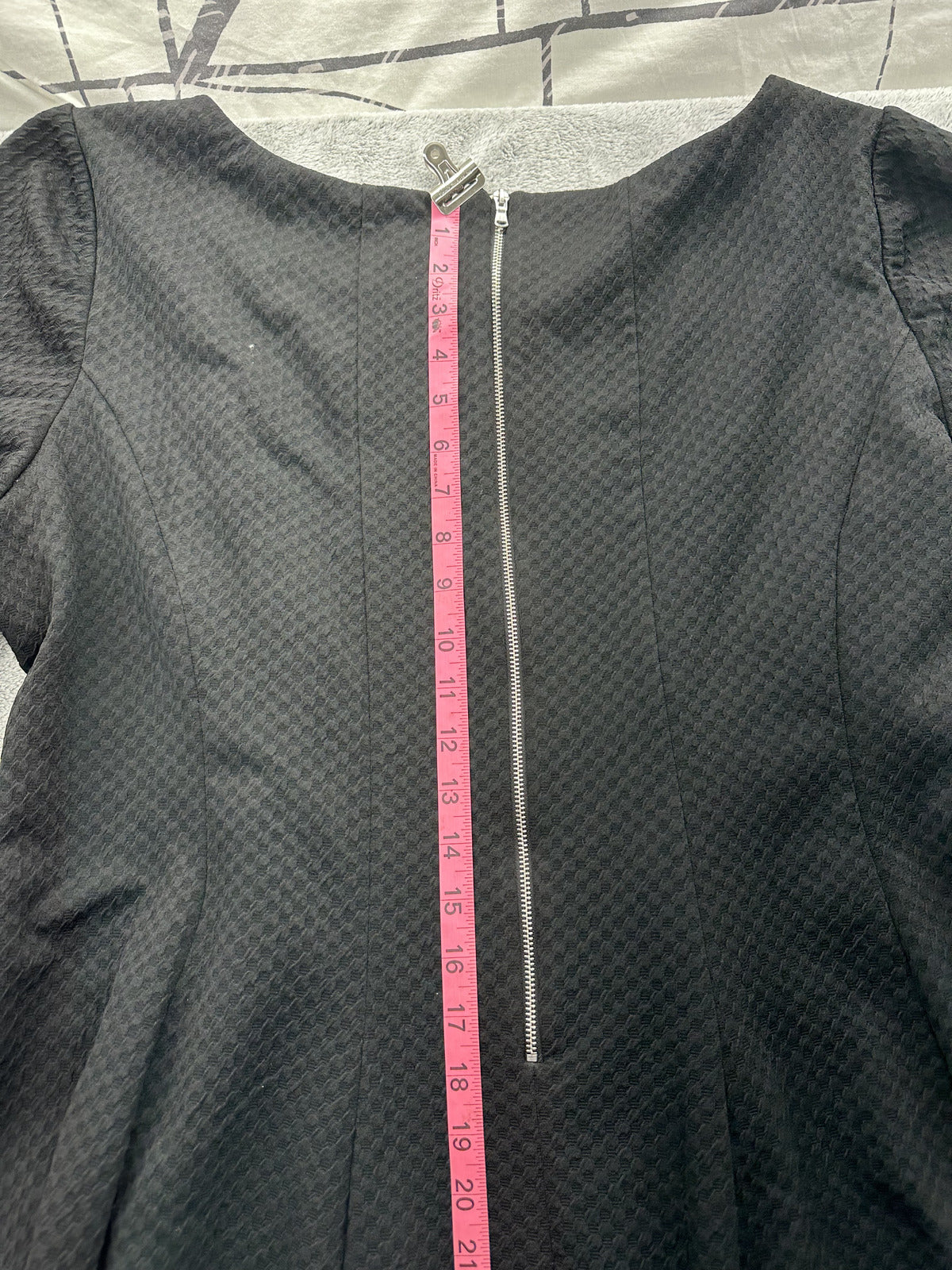 Gabby Skye Black Fit and Flare Dress with Lace Up Detail