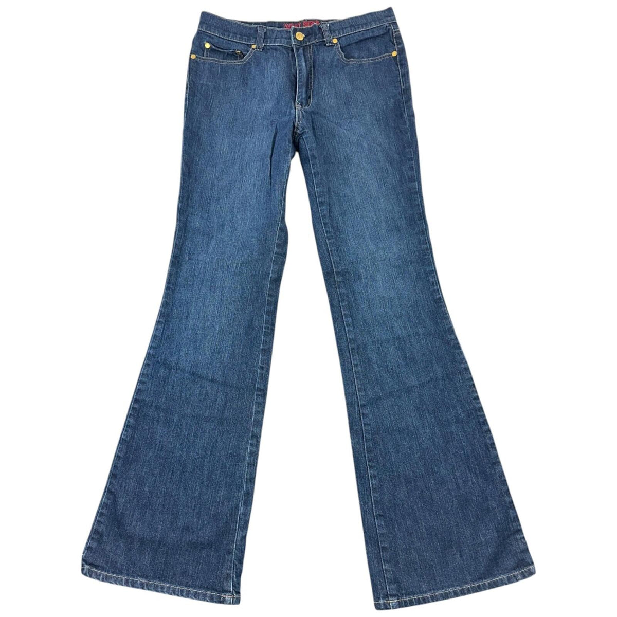 New York & Company Dark Wash Flare Jeans Mid Rise with Signature