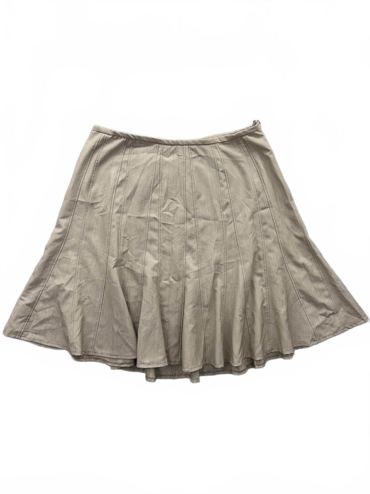 dressbarn Beige Flared Midi Skirt Classic Casual Chic Everyday Wear