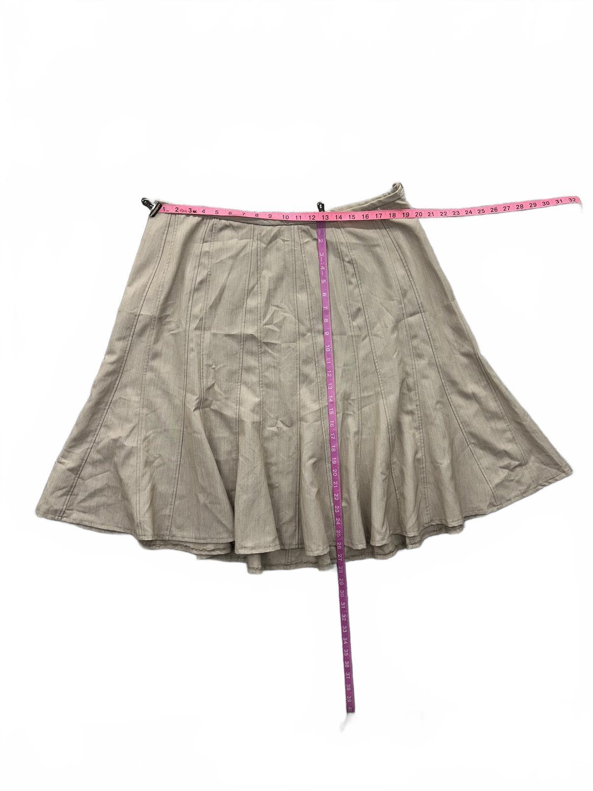 dressbarn Beige Flared Midi Skirt Classic Casual Chic Everyday Wear