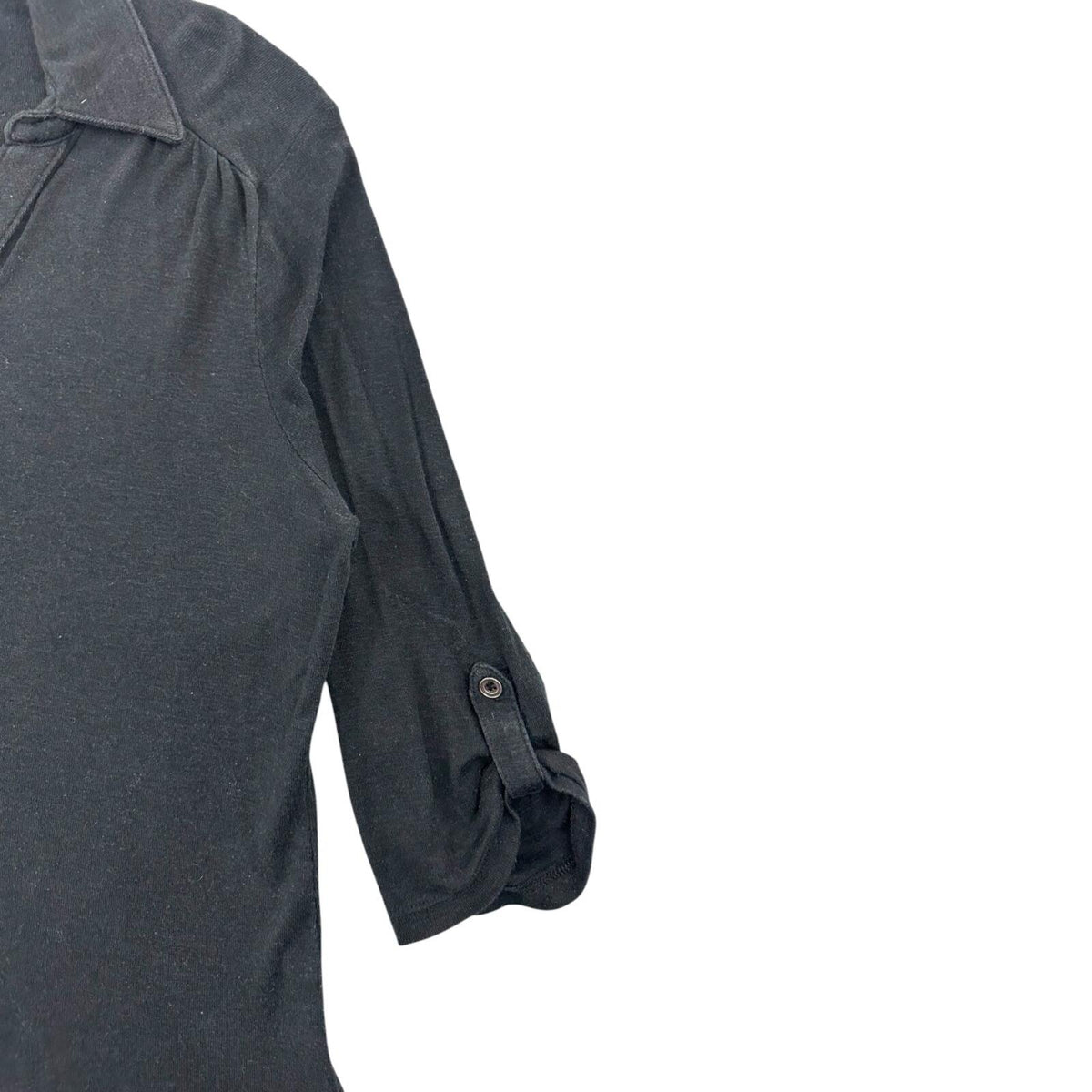 Sonoma Black Roll Tab Sleeve Henley