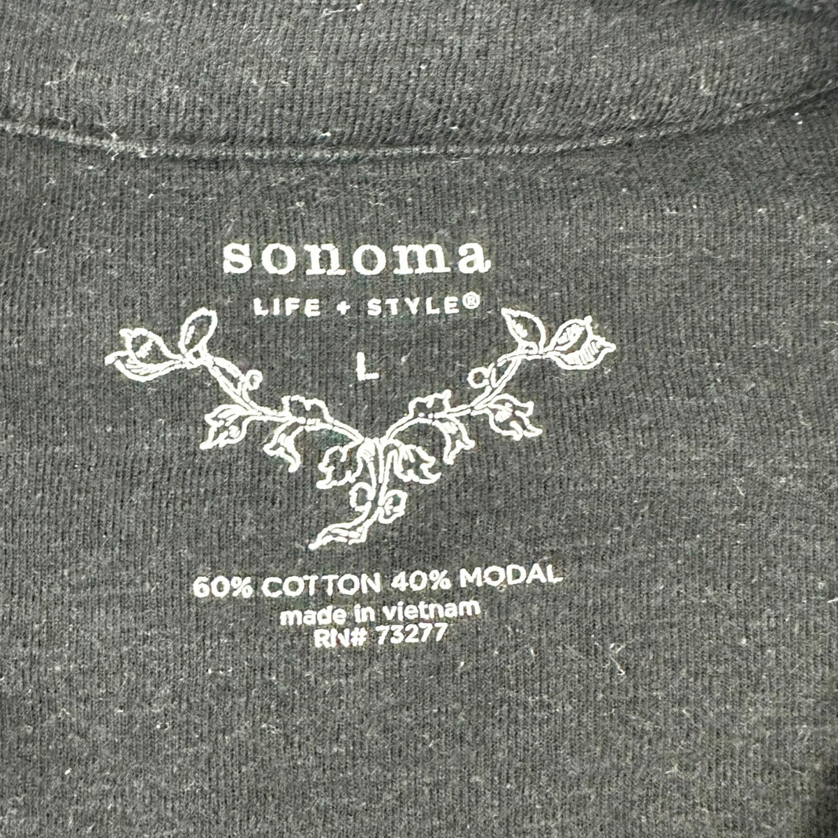 Sonoma Black Roll Tab Sleeve Henley