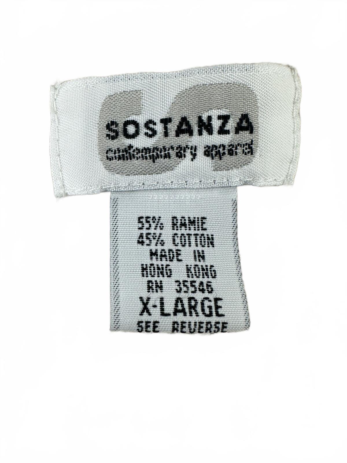 Sostanza Vintage Knit Sweater Vest Gray Taupe Striped Button Front