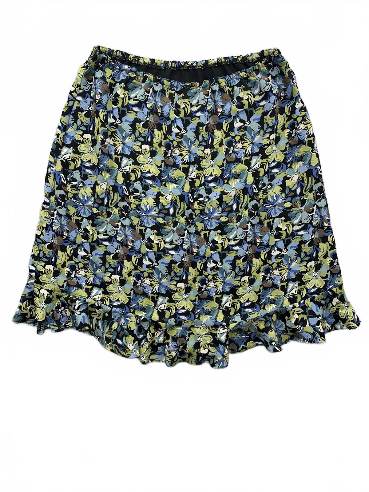 Christopher & Banks Vintage Inspired Floral Ruffle Hem Skirt
