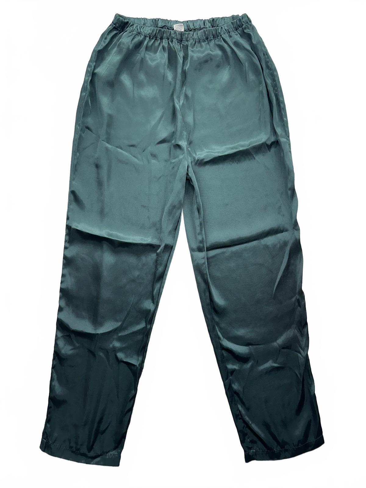 Teal Green Satin Lounge Pants Pajamas Comfortable Stylish