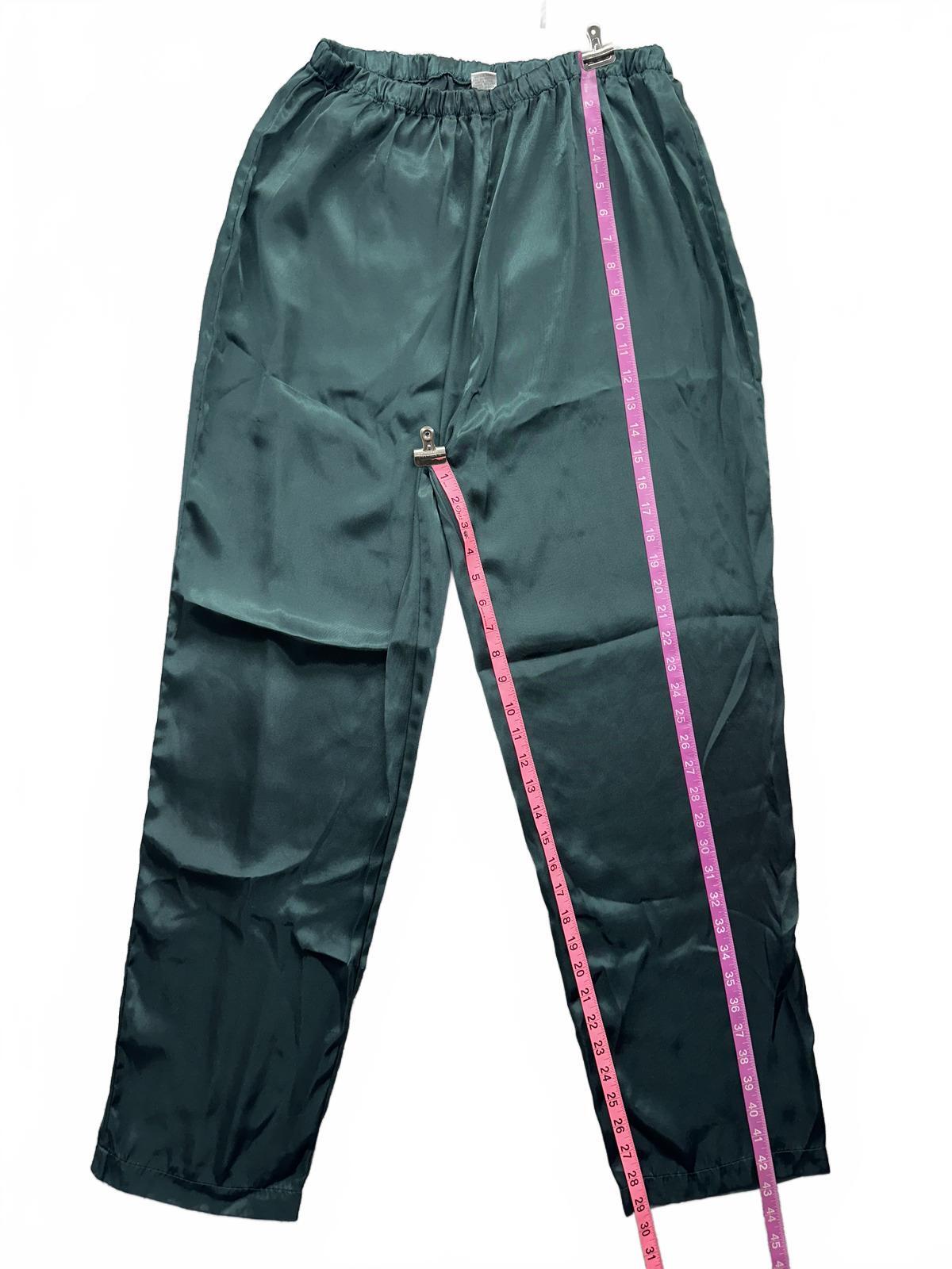 Teal Green Satin Lounge Pants Pajamas Comfortable Stylish