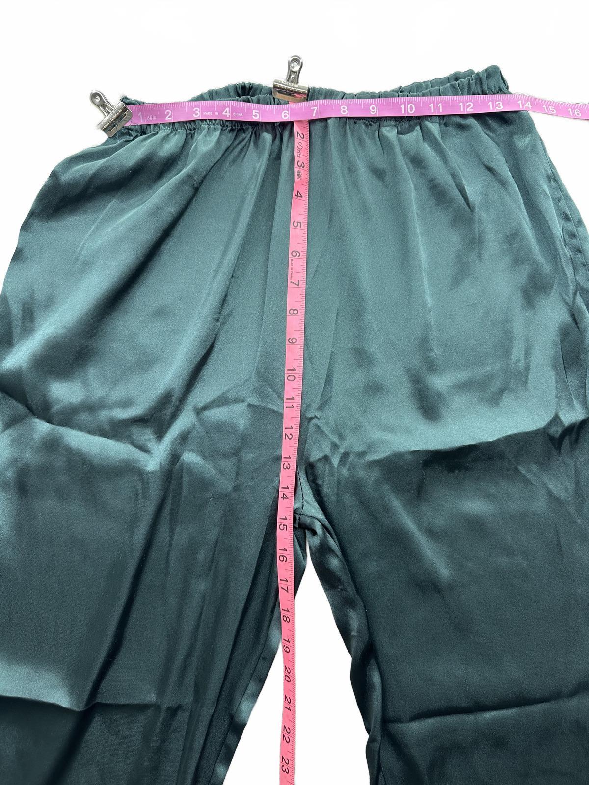 Teal Green Satin Lounge Pants Pajamas Comfortable Stylish
